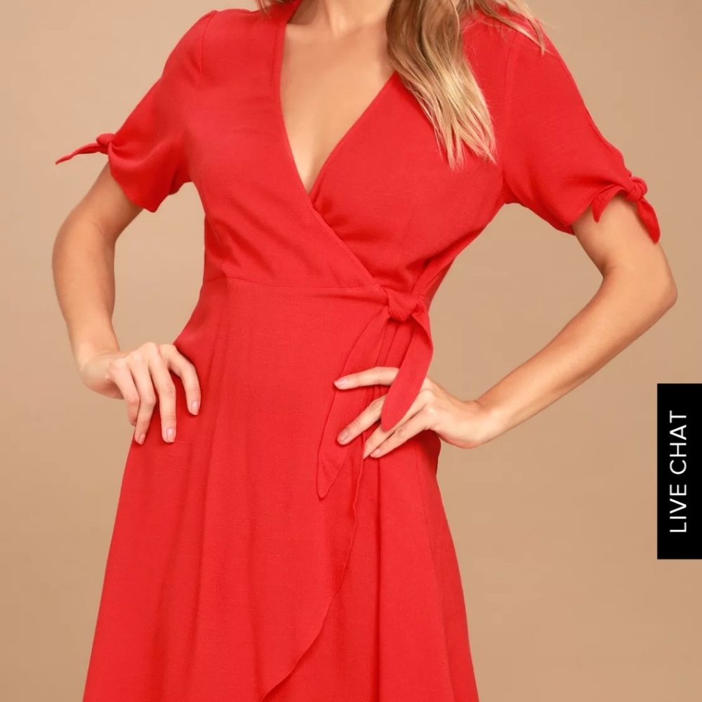 NWOT Lulu's red wrap dress